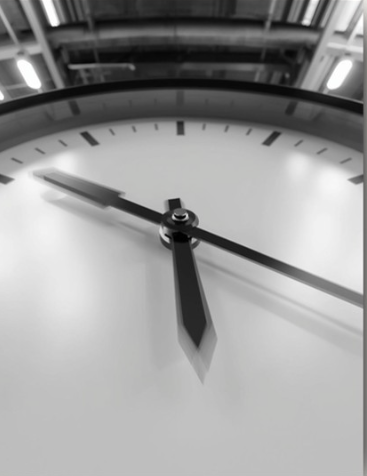 Clock representing lost production hours